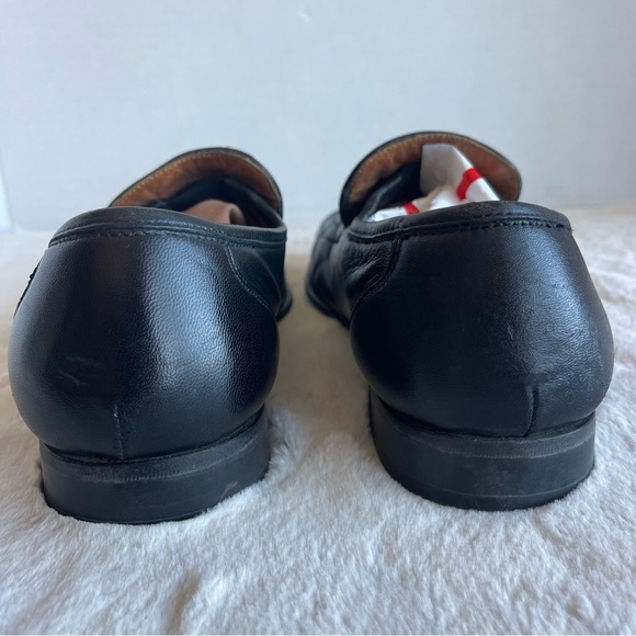 Bruno Magali Elegant Black Leather Men's Loafers Size 10 Made In Italy - Picture 6 of 13